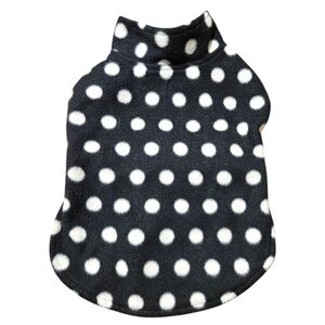 Fleece Black & White Polka Dot Dog Vest XS-S Retro Y2K
